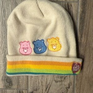 Care Bears Beige Knit Hat with Rainbow Trim
